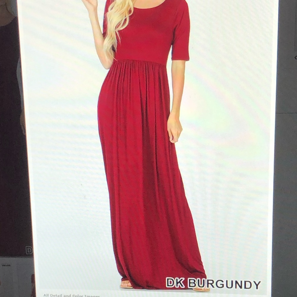 3/4 Sleeve Maxi Dress